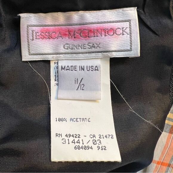 Vintage 90s Jessica McClintock x Gunne Sax Black Halter Pencil Dress - Picture 9 of 9